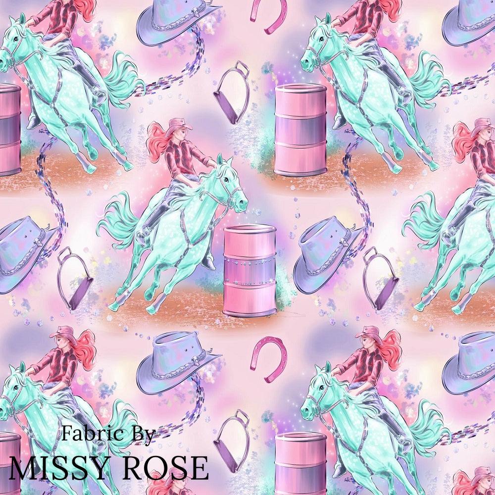 Design 383 Barrell Riding Fabric – premium custom printed fabric for sewing | Fabric by Missy Rose