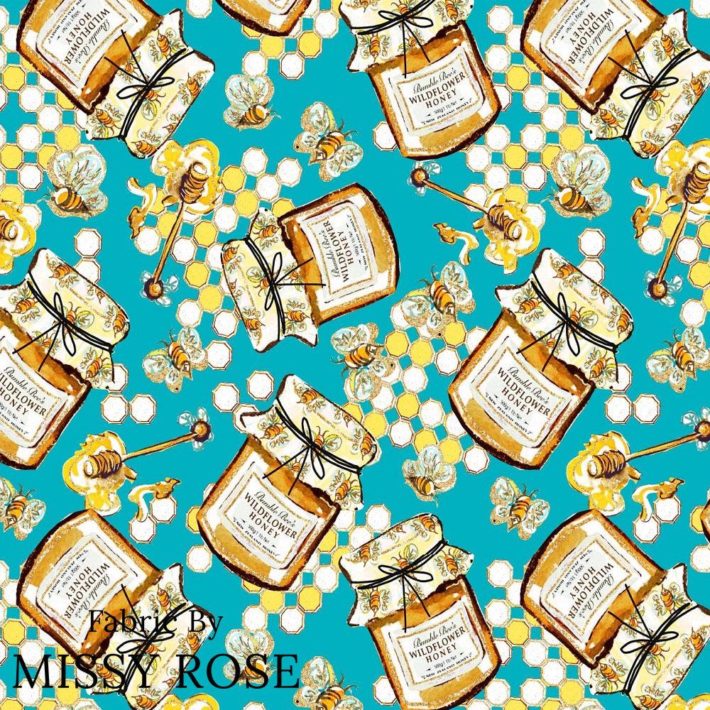 Design 390 Honey Bee Fabric – Australian custom printed fabric pre-order | Fabric by Missy Rose