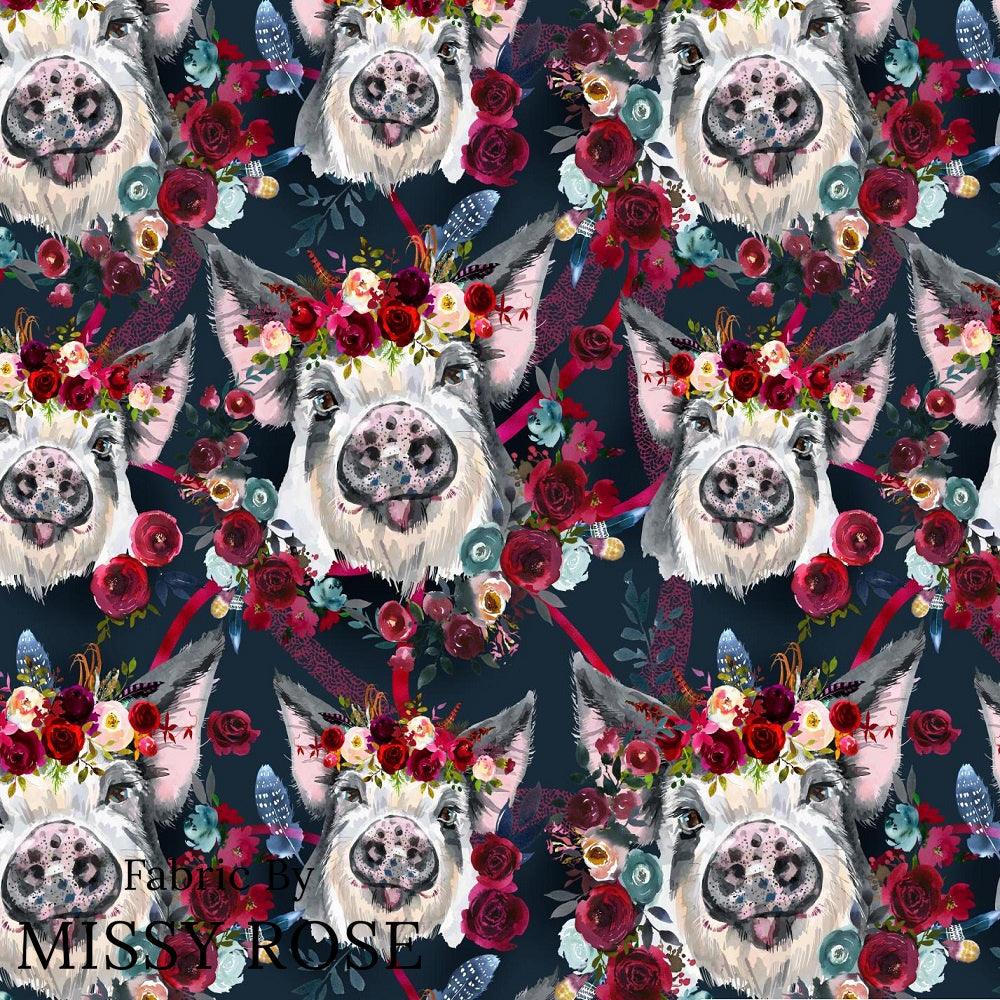 Design 394 Piggy Fabric – made-to-order custom fabric by the metre | Fabric by Missy Rose