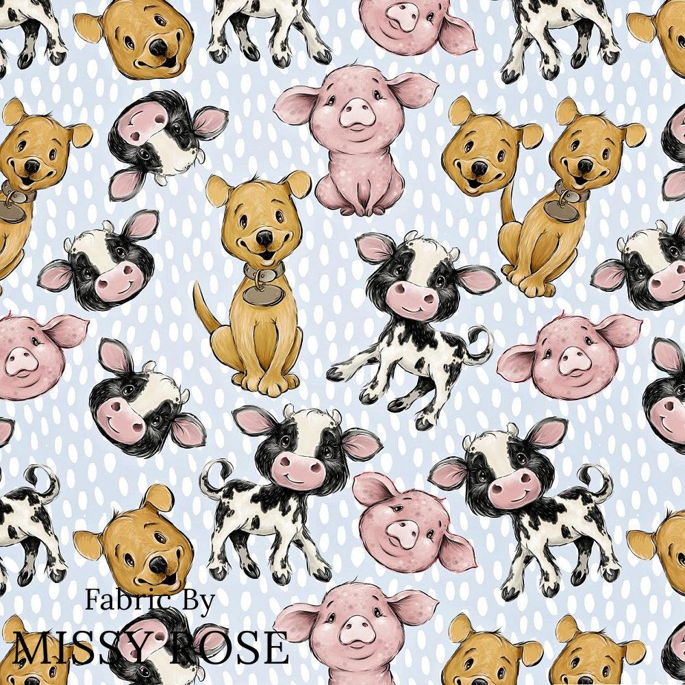 Design 4 Blue Farm Fabric – Australian custom printed fabric pre-order | Fabric by Missy Rose