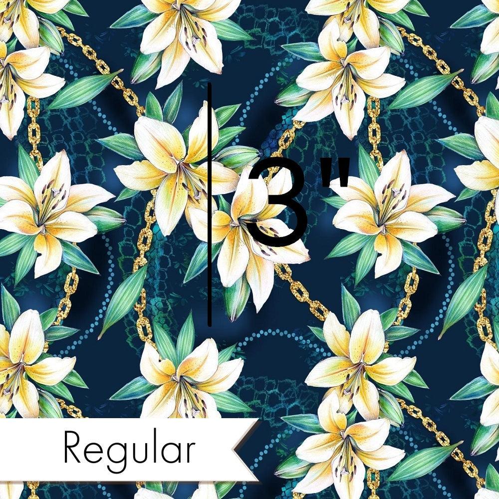 Design 400 Navy Lily Fabric – custom printed pre-order fabric Australia | Fabric by Missy Rose