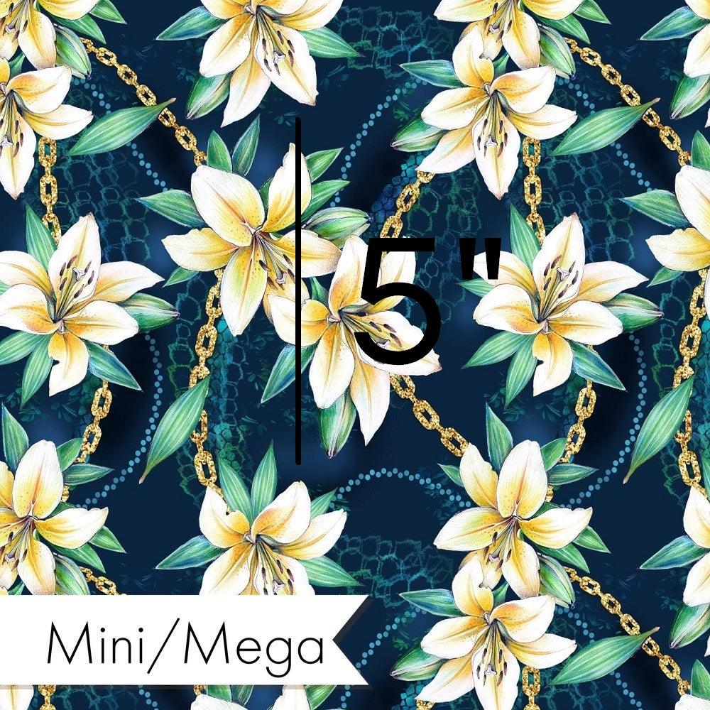 Design 400 Navy Lily Fabric – made-to-order custom fabric by the metre | Fabric by Missy Rose