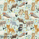 Design 401 - Light Blue Australian Animals Fabric