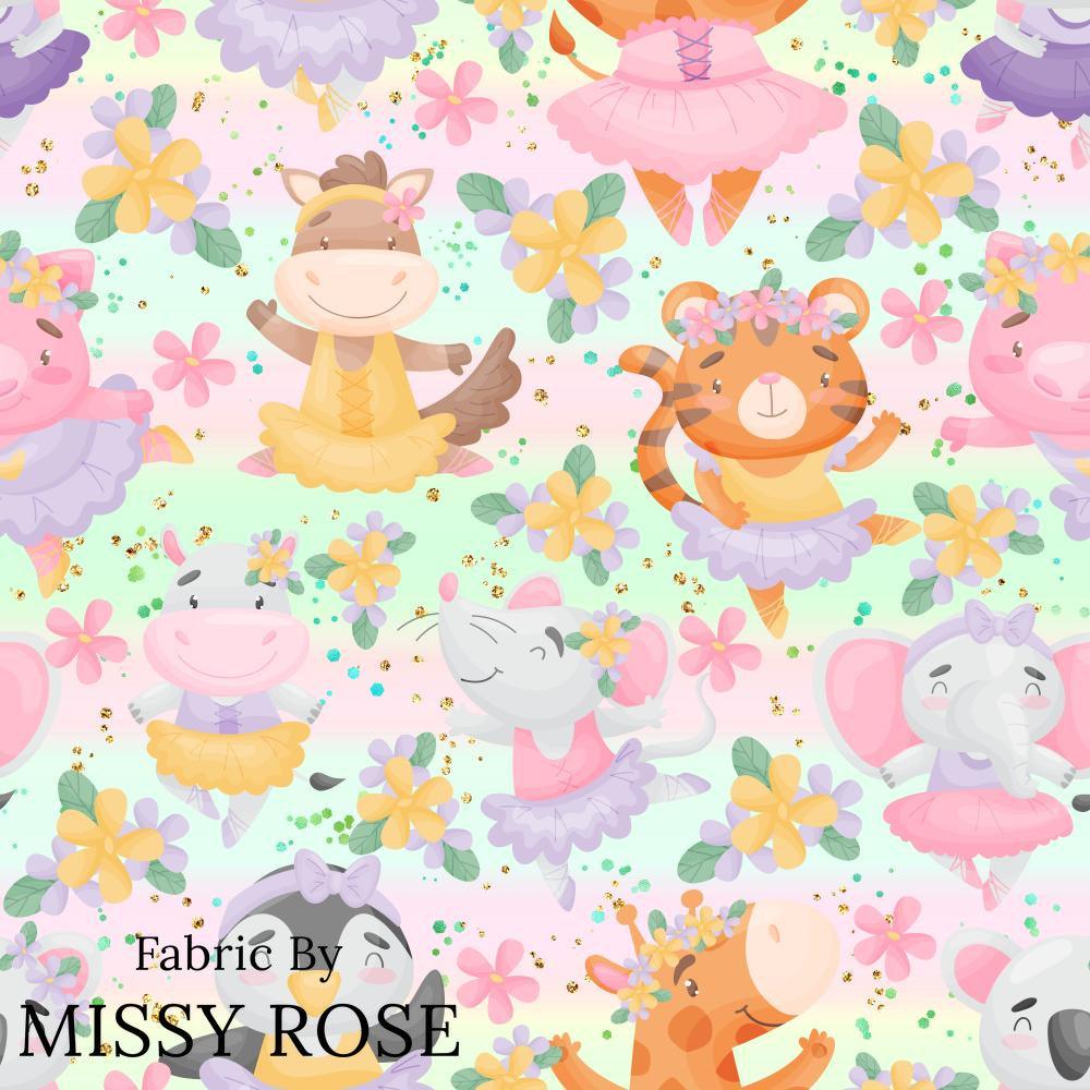 Design 41 Ballerina Animals Fabric – Australian custom printed fabric pre-order | Fabric by Missy Rose