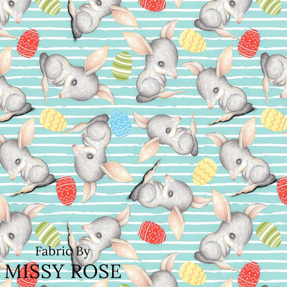 Design 411 Blue Bilby Fabric – custom printed pre-order fabric Australia | Fabric by Missy Rose