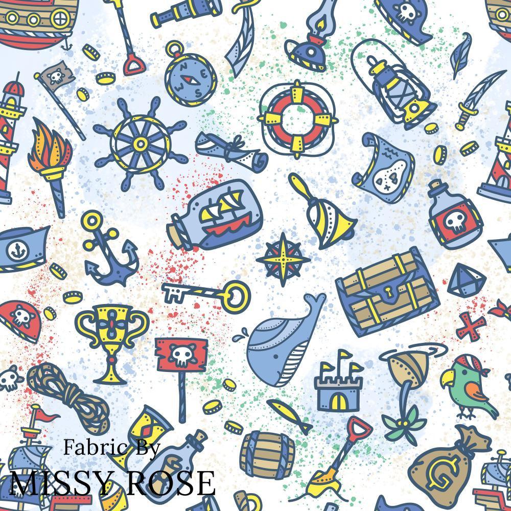 Design 419 Pirate Fabric – custom printed pre-order fabric Australia | Fabric by Missy Rose