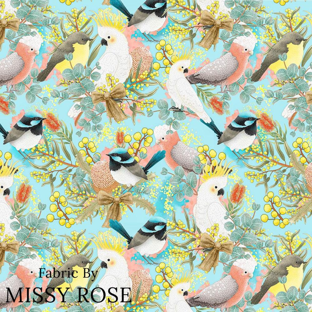 Design 42 Australian Birds Fabric – custom printed pre-order fabric Australia | Fabric by Missy Rose