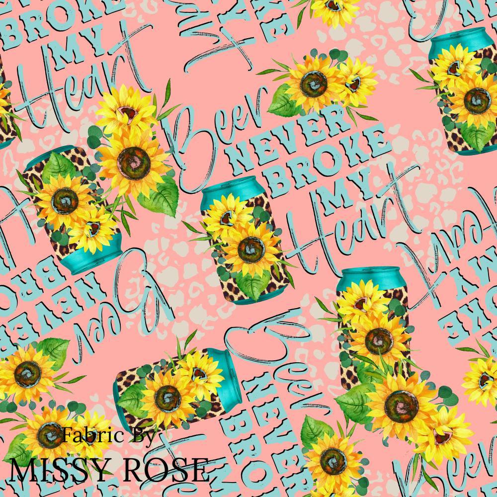 Design 425 Pink Beer Fabric – premium custom printed fabric for sewing | Fabric by Missy Rose