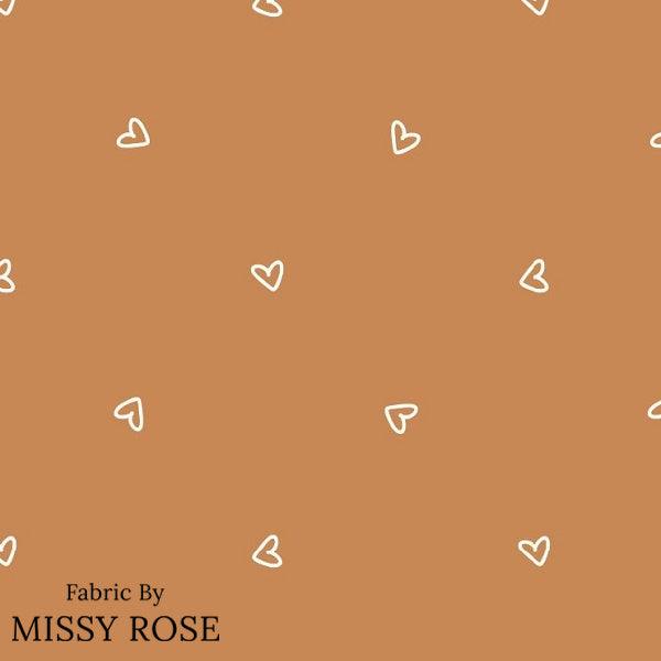 Design 43 - Mustard Hearts Fabric - Fabric by Missy Rose Pre-Order