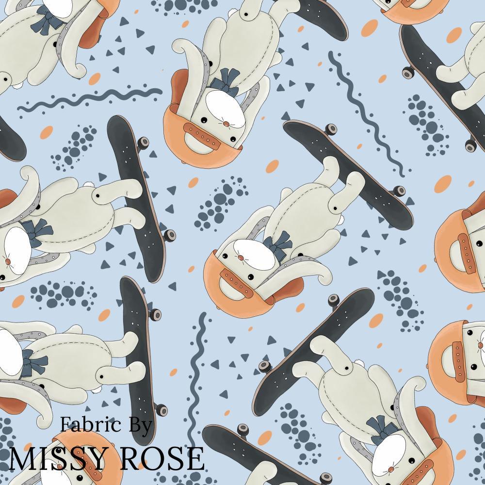 Design 433 Skateboard Bunny Fabric – pre-order designer fabric Australia | Fabric by Missy Rose