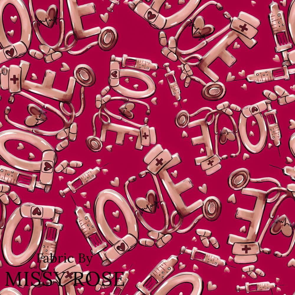 Design 439 Red Nurse Fabric – made-to-order custom fabric by the metre | Fabric by Missy Rose