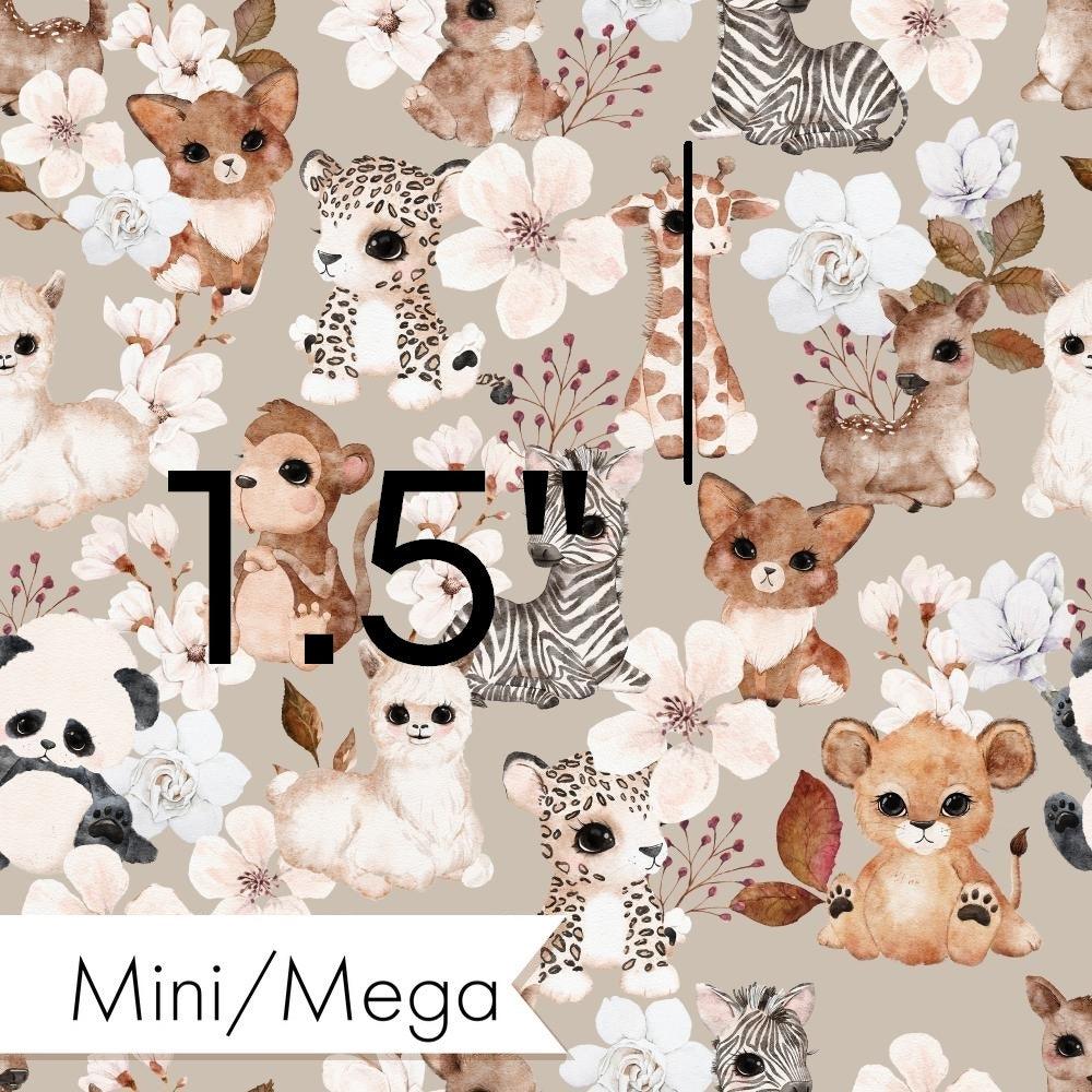 Design 442 Neutral Safari Animals Fabric – custom printed pre-order fabric Australia | Fabric by Missy Rose