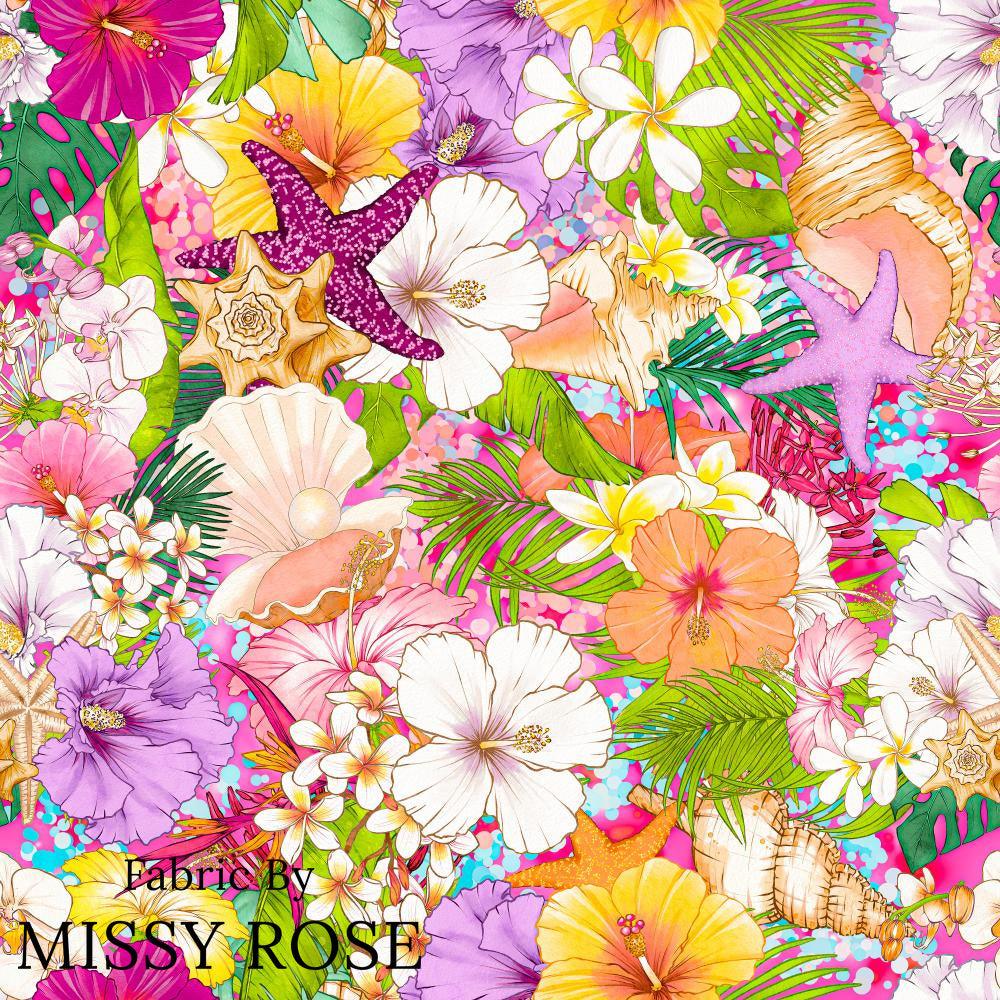 Design 445 Tropical Floral Fabric – premium custom printed fabric for sewing | Fabric by Missy Rose