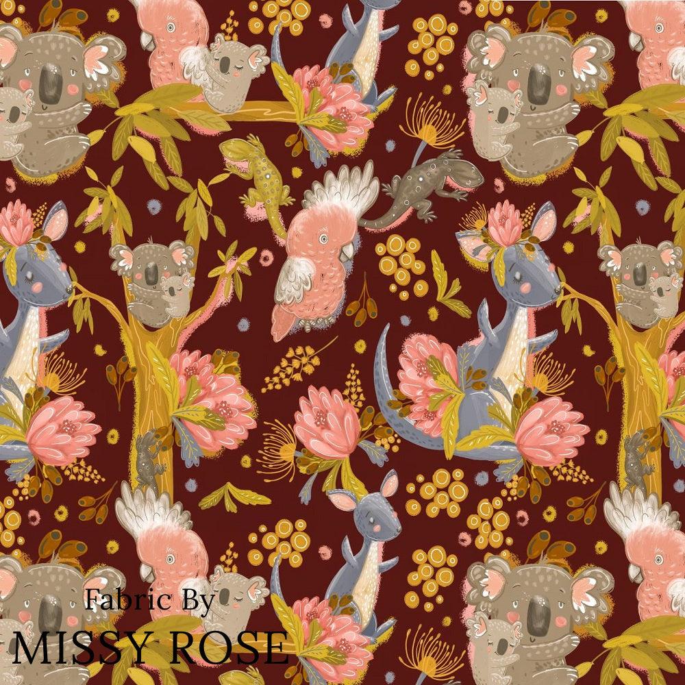 Design 446 Rustic Australian Animals fabric – made-to-order custom fabric by the metre | Fabric by Missy Rose