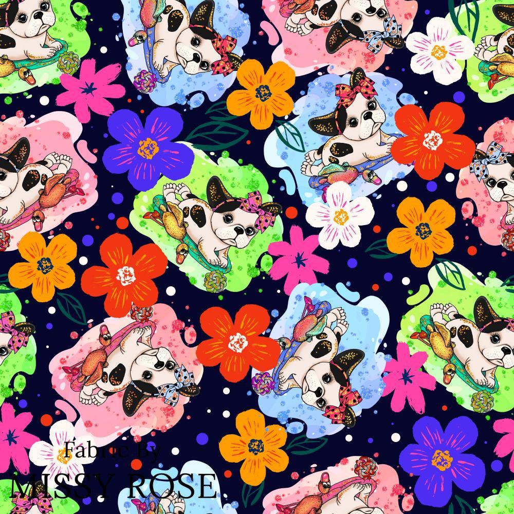 Design 448 French Bulldog Fabric – custom printed pre-order fabric Australia | Fabric by Missy Rose