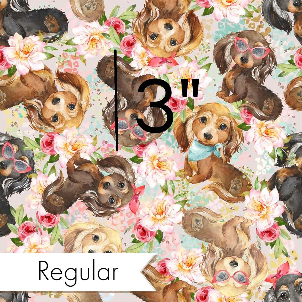 Design 451 - Floral Sausage Dog Fabric