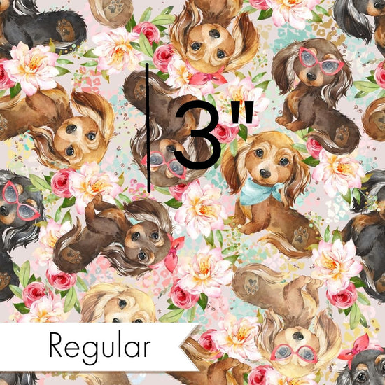 Design 451 - Floral Sausage Dog Fabric