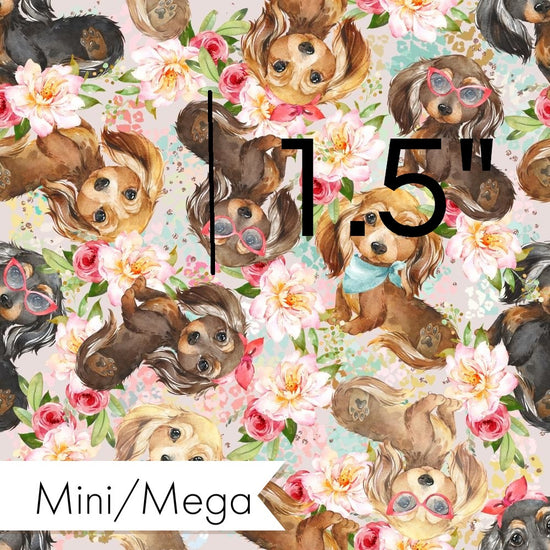 Design 451 - Floral Sausage Dog Fabric