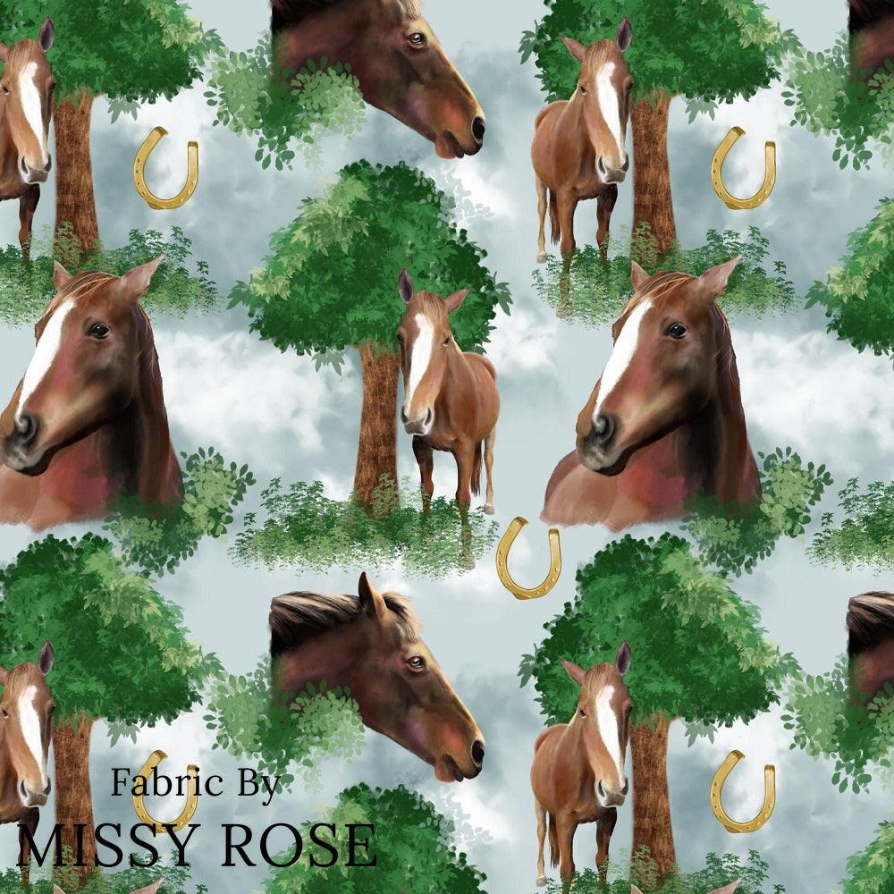 Design 453 Horse Fabric – pre-order designer fabric Australia | Fabric by Missy Rose