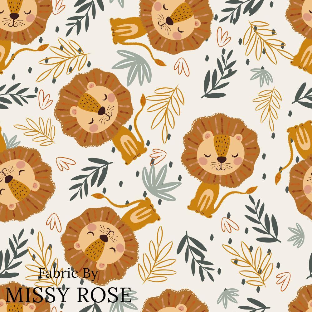 Design 456 Lion Fabric – custom printed pre-order fabric Australia | Fabric by Missy Rose
