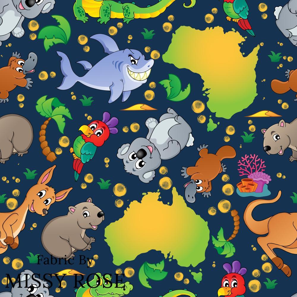 Design 457 Navy Map Fabric – Australian custom printed fabric pre-order | Fabric by Missy Rose