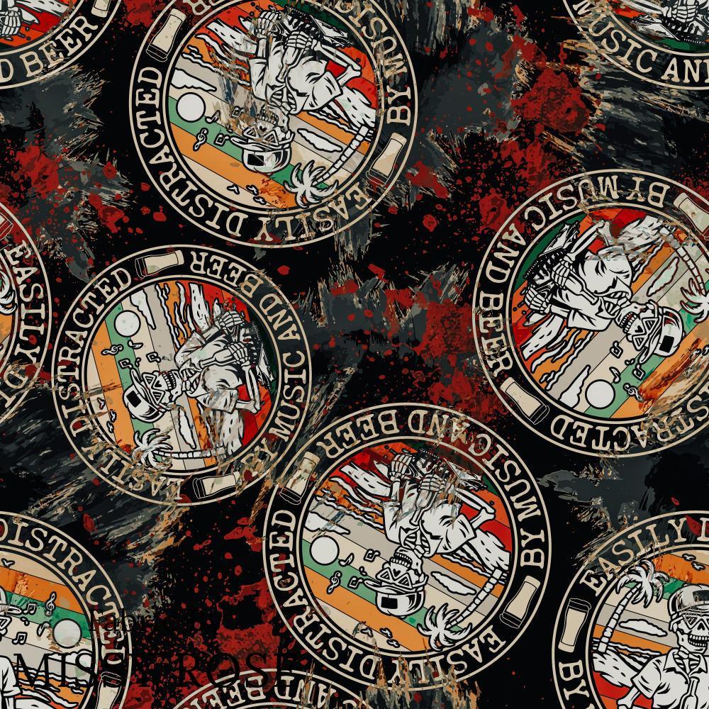Design 462 Beer and Music Fabric – Australian custom printed fabric pre-order | Fabric by Missy Rose