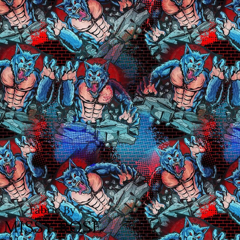Design 484 Ware Wolf Fabric – Australian custom printed fabric pre-order | Fabric by Missy Rose