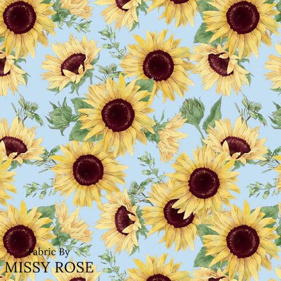 Unlimited - Sky Blue Sunflower Fabric