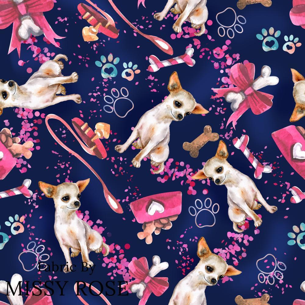Design 493 Chihuahua Fabric – pre-order designer fabric Australia | Fabric by Missy Rose