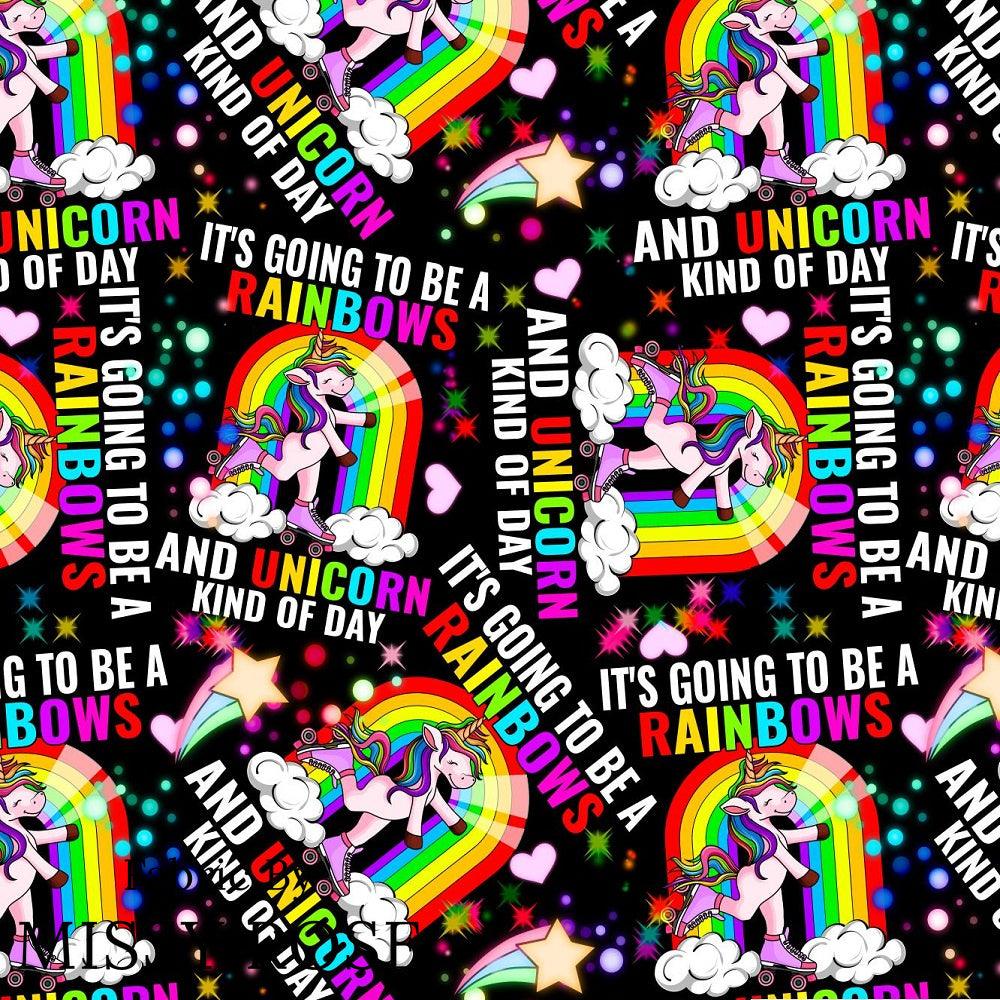 Design 499 Rainbow Unicorn Fabric – custom printed pre-order fabric Australia | Fabric by Missy Rose