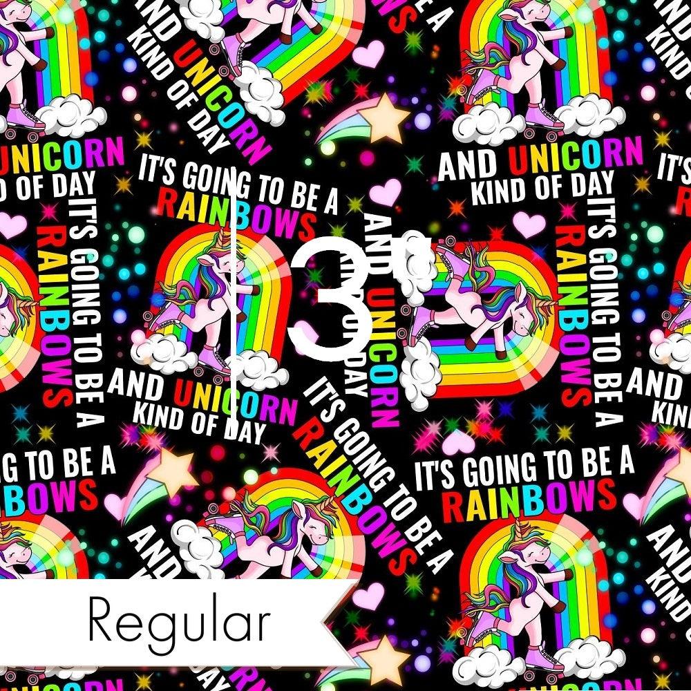 Design 499 Rainbow Unicorn Fabric – made-to-order custom fabric by the metre | Fabric by Missy Rose