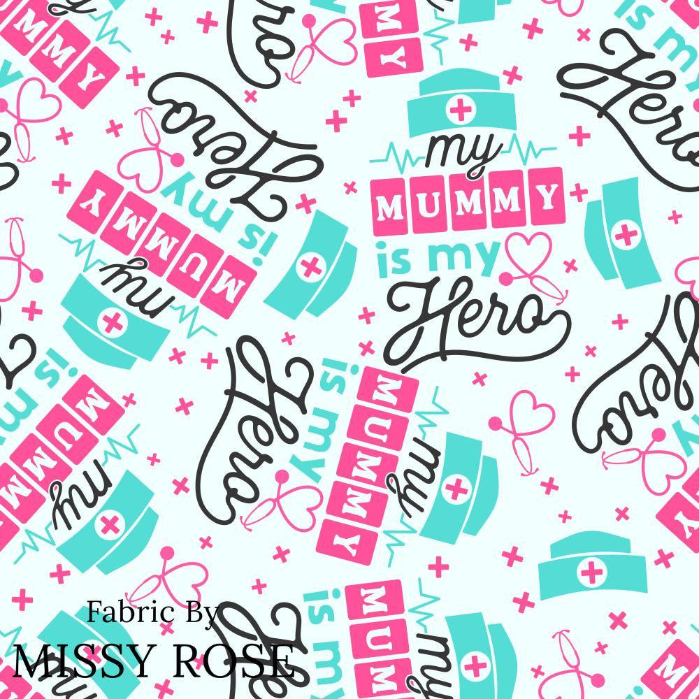 Design 511 Nurse Mum Fabric – custom printed pre-order fabric Australia | Fabric by Missy Rose