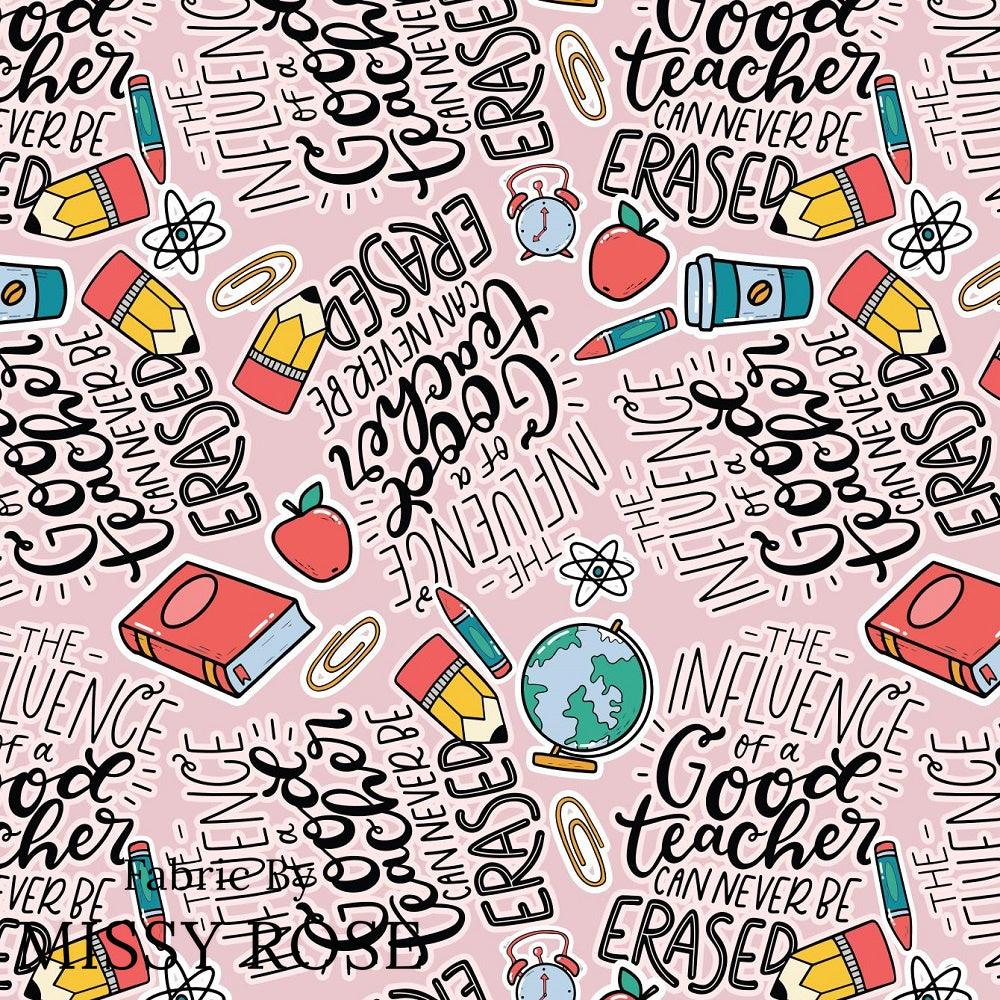 Design 518 Teacher Fabric – custom printed pre-order fabric Australia | Fabric by Missy Rose