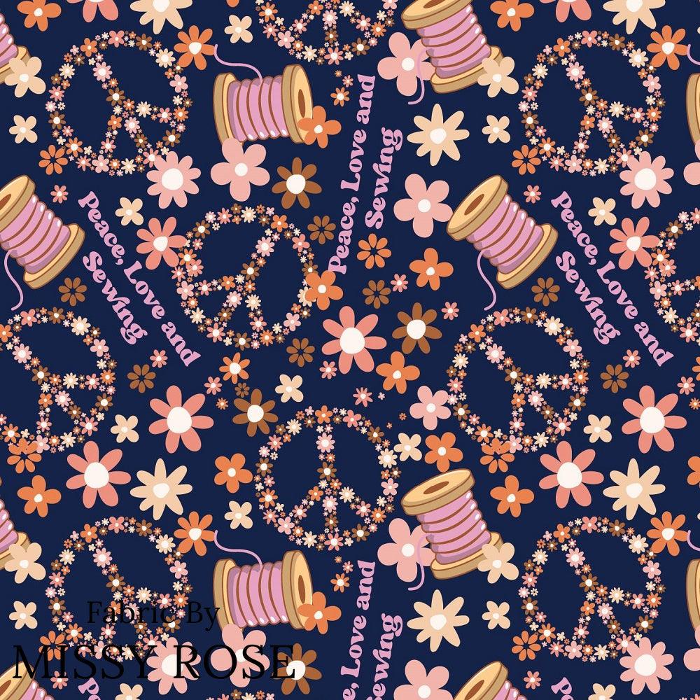 Design 520 Retro Sewing Fabric – custom printed pre-order fabric Australia | Fabric by Missy Rose