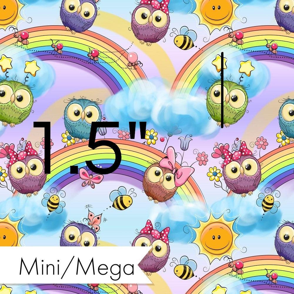 Design 521 Rainbow Owls Fabric – made-to-order custom fabric by the metre | Fabric by Missy Rose