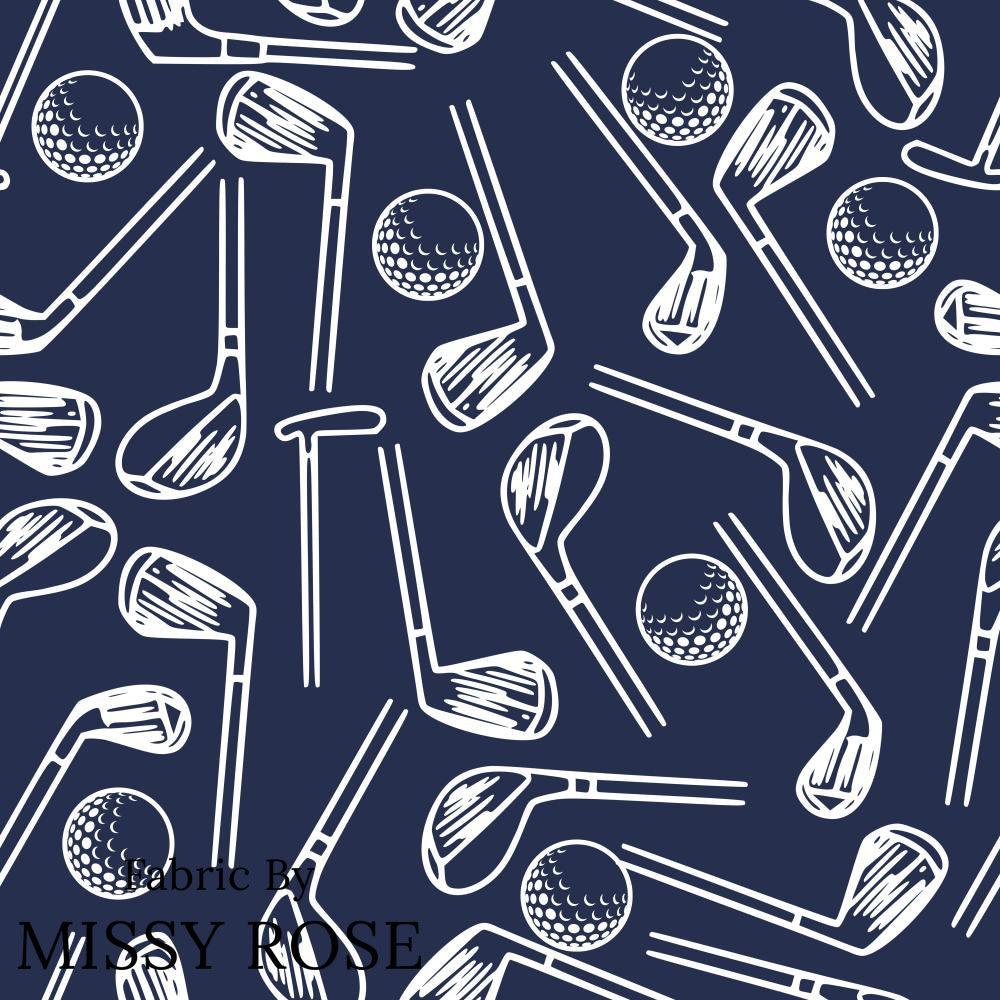 Design 524 Navy Golf Fabric – made-to-order custom fabric by the metre | Fabric by Missy Rose