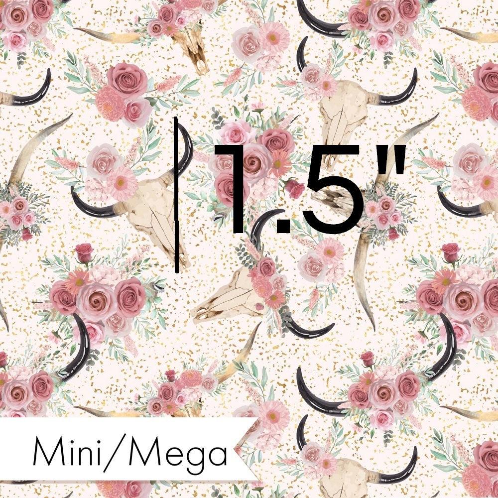 Design 533 Floral Cow Skull Fabric – made-to-order custom fabric by the metre | Fabric by Missy Rose
