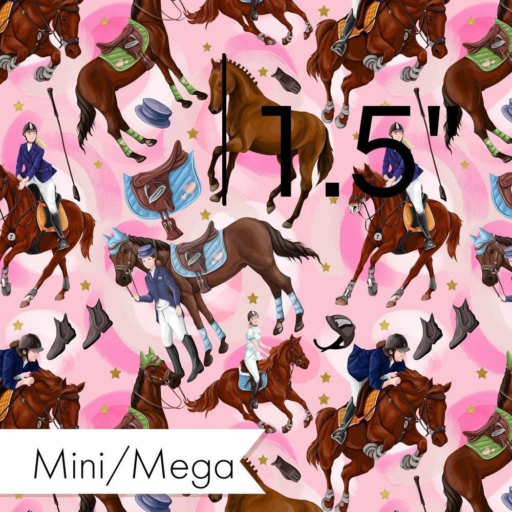 Design 550 Pink Horse Riding Fabric – custom printed pre-order fabric Australia | Fabric by Missy Rose