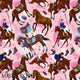 Design 550 - Pink Horse Riding Fabric