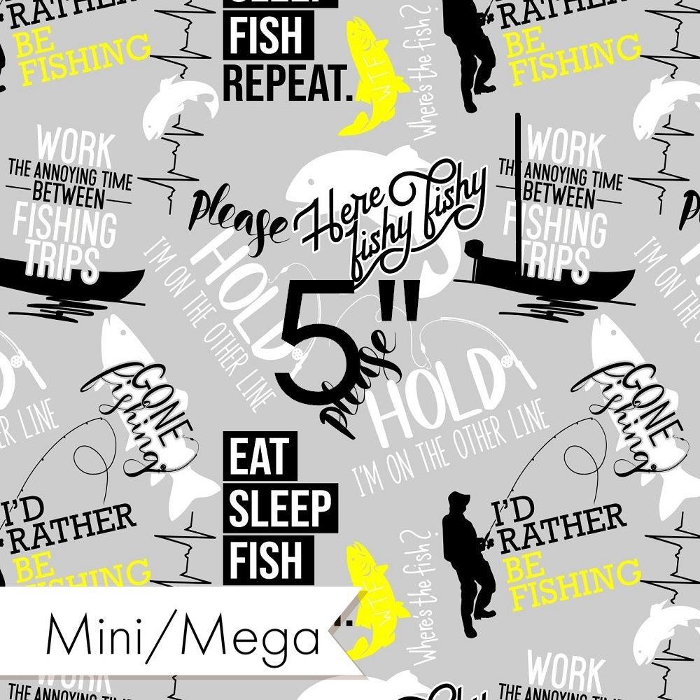 Design 551 Grey Fishing Fabric – Australian custom printed fabric pre-order | Fabric by Missy Rose
