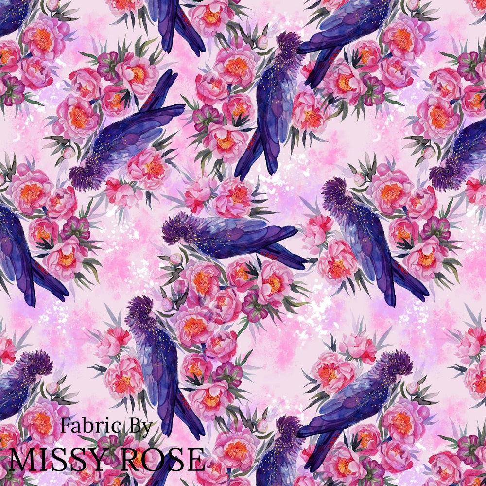 Design 559 Black Cockatoo Fabric – made-to-order custom fabric by the metre | Fabric by Missy Rose