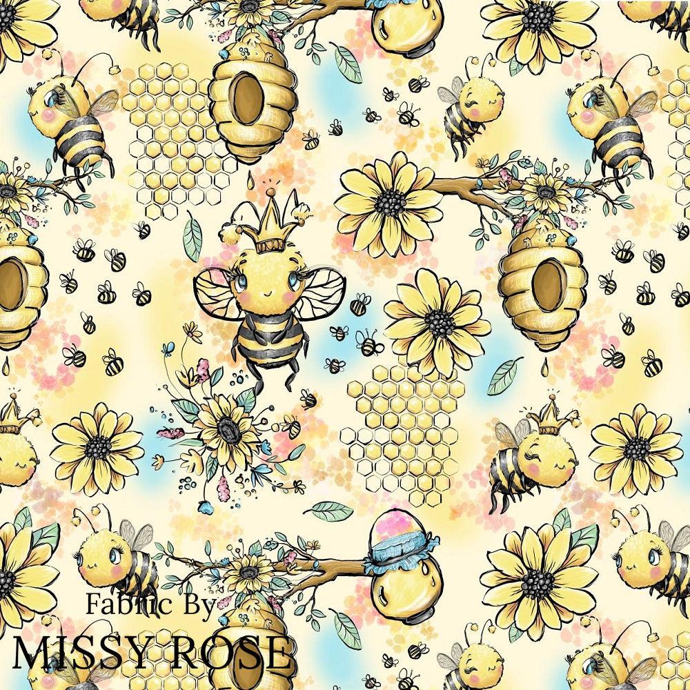 Design 573 Yellow Bee Fabric – pre-order designer fabric Australia | Fabric by Missy Rose