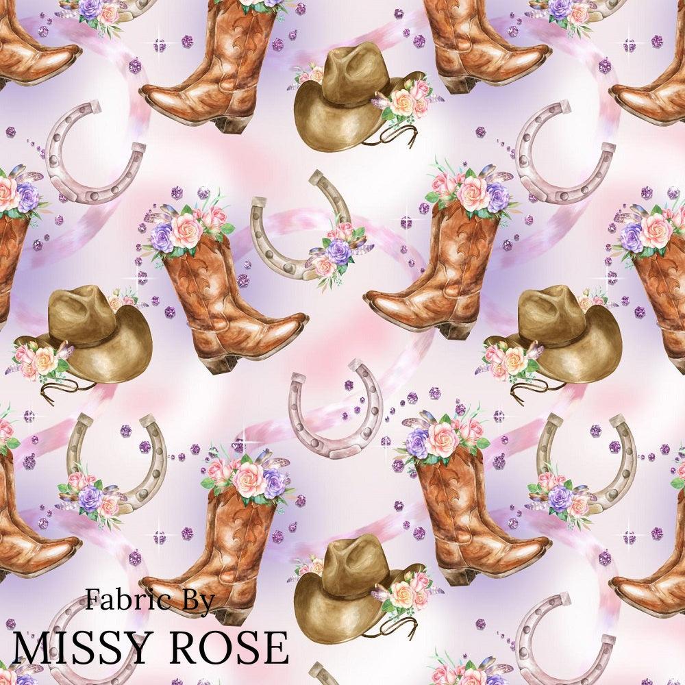 Design 576 Purple Cowgirl Fabric – custom printed pre-order fabric Australia | Fabric by Missy Rose