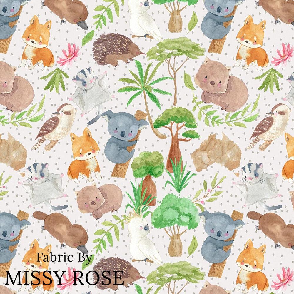 Design 579 Cute Australian Animals Fabric – made-to-order custom fabric by the metre | Fabric by Missy Rose