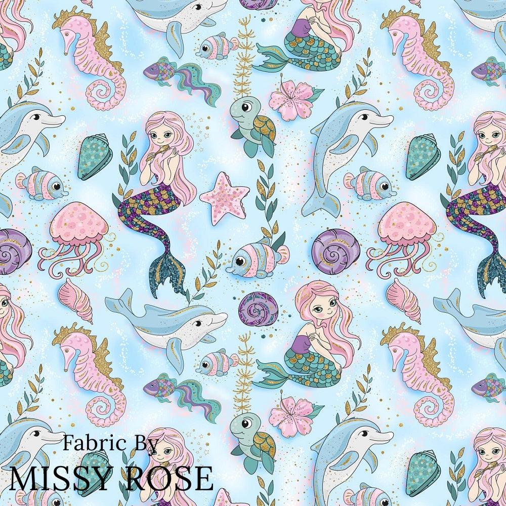 Design 588 Mermaid Dolphin Fabric – pre-order designer fabric Australia | Fabric by Missy Rose
