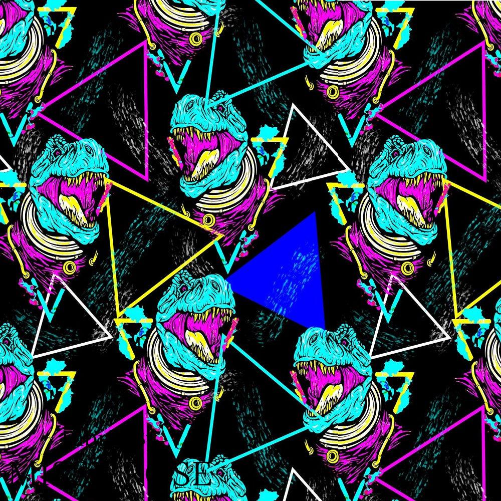 Design 593 Geometric Dinosaur Fabric – custom printed pre-order fabric Australia | Fabric by Missy Rose