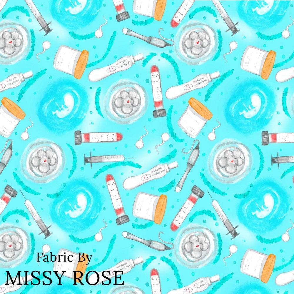 Design 601 Teal IVF Fabric – custom printed pre-order fabric Australia | Fabric by Missy Rose