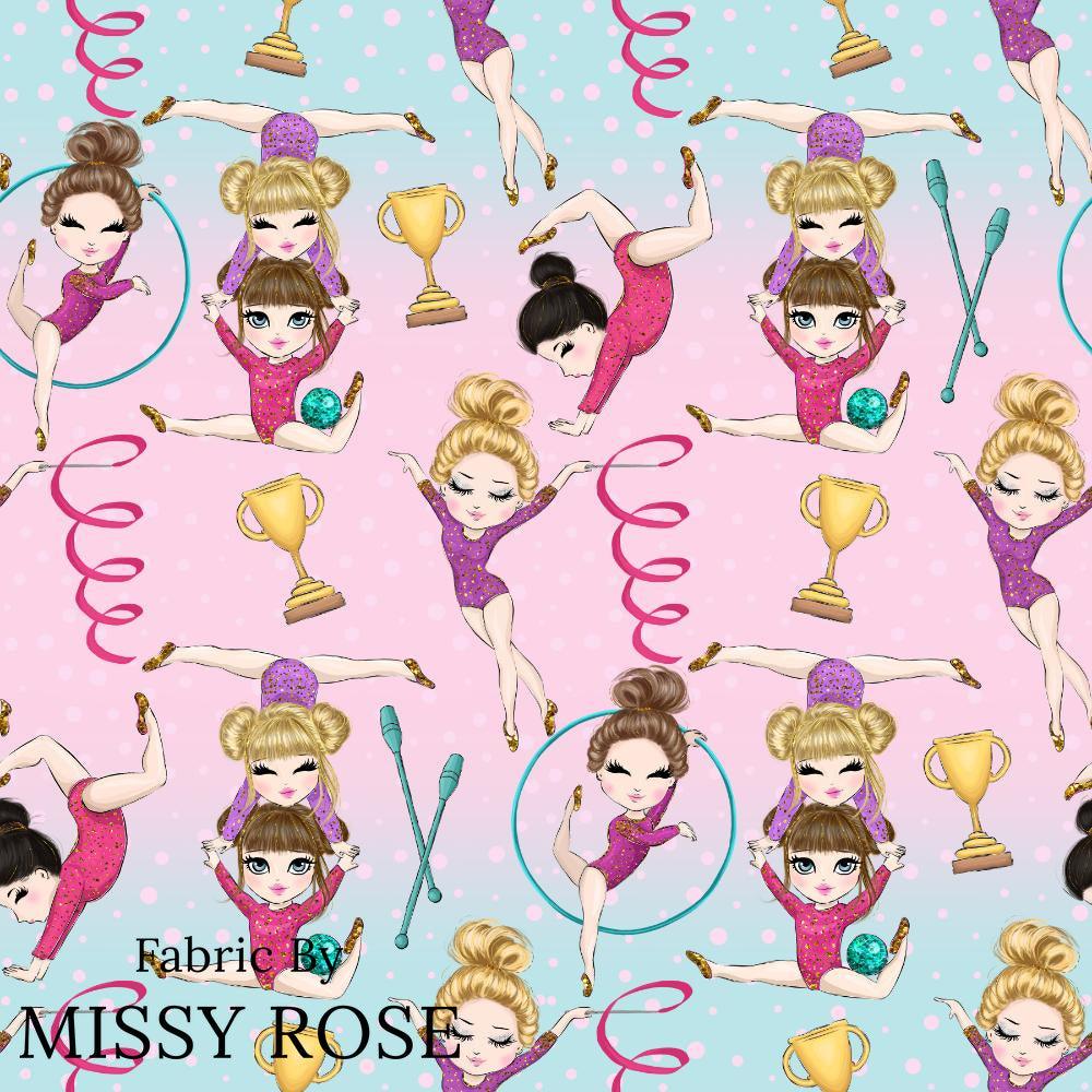 Design 603 Gymnastics Fabric – pre-order designer fabric Australia | Fabric by Missy Rose