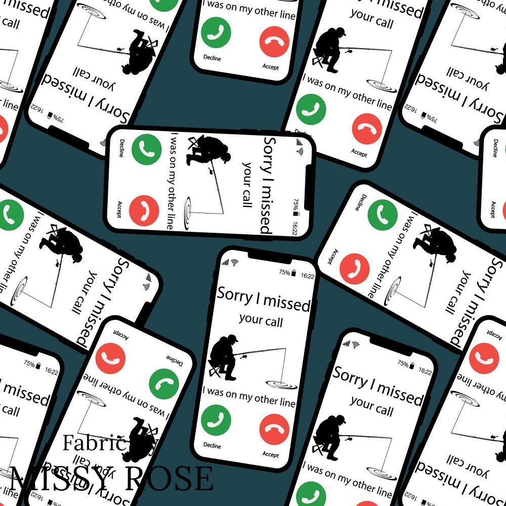 Design 607 Missed Call Fabric – Australian custom printed fabric pre-order | Fabric by Missy Rose