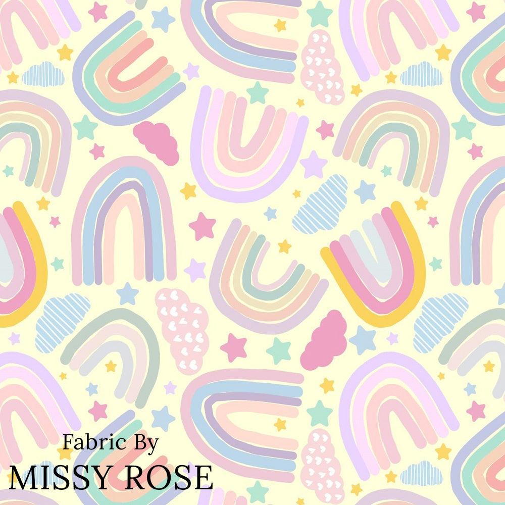 Design 609 Pastel Rainbow Fabric – Australian custom printed fabric pre-order | Fabric by Missy Rose